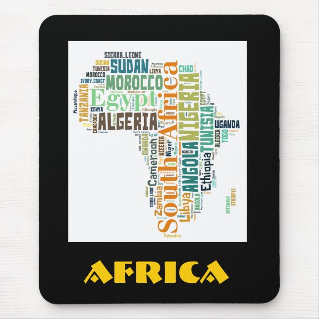 Tapis De Souris Afrique Word ; Art (Devant)