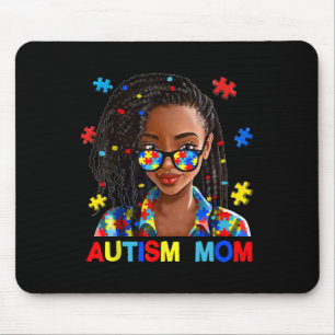 Tapis De Souris Afro-Américain Noir Autisme Maman Afro Autisme Awa