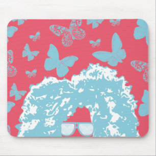 Tapis De Souris Afro, papillons et lunettes de soleil