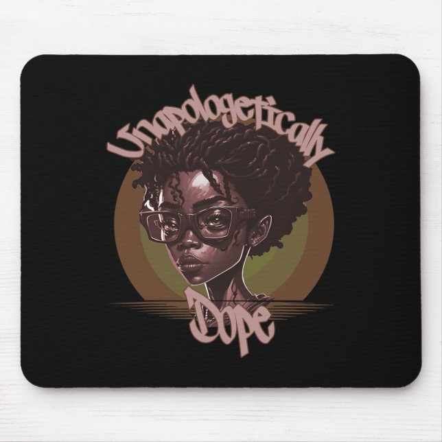 Tapis De Souris Afro Queen sans apologisme Dope Noir Histoire lun (Devant)