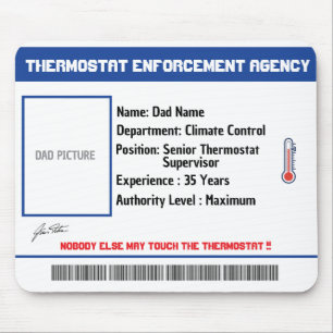 Tapis de souris Agence de thermostat papa personna