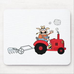 Tapis De Souris Agriculteur de bande dessinée conduisant un