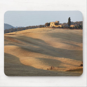 Tapis De Souris Agricultural field at sunset, Val d'Orcia, Tusca