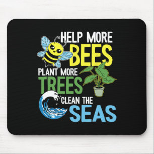 Tapis De Souris Aider Plus D'Abeilles Plante Plus D'Arbres Nettoye