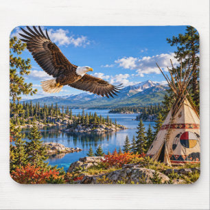Tapis de souris Aigle Amérindien