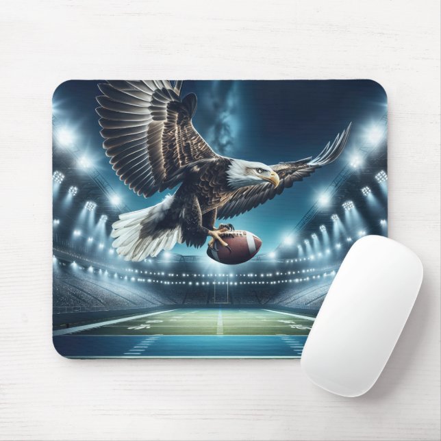 Tapis De Souris Aigle Bald Volant Avec Un Football (Avec souris)