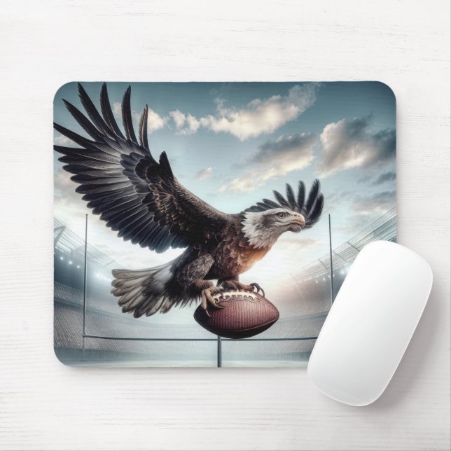Tapis De Souris Aigle chauve marquant un touché (Avec souris)