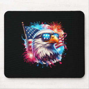 Tapis De Souris Aigle chauve patriotique du 4 juillet Drapeau amér