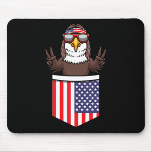 Tapis De Souris Aigle Dans La Poche Fête De L'indépendance Patriot