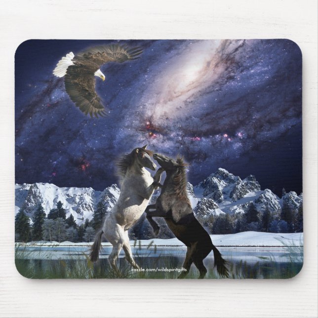 Tapis De Souris Aigle de Mustang, Chevaux d'Imaginaire Mousepad (Devant)