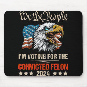 Tapis De Souris Aigle Drapeau Américain Trump Nous Le Peuple Vote