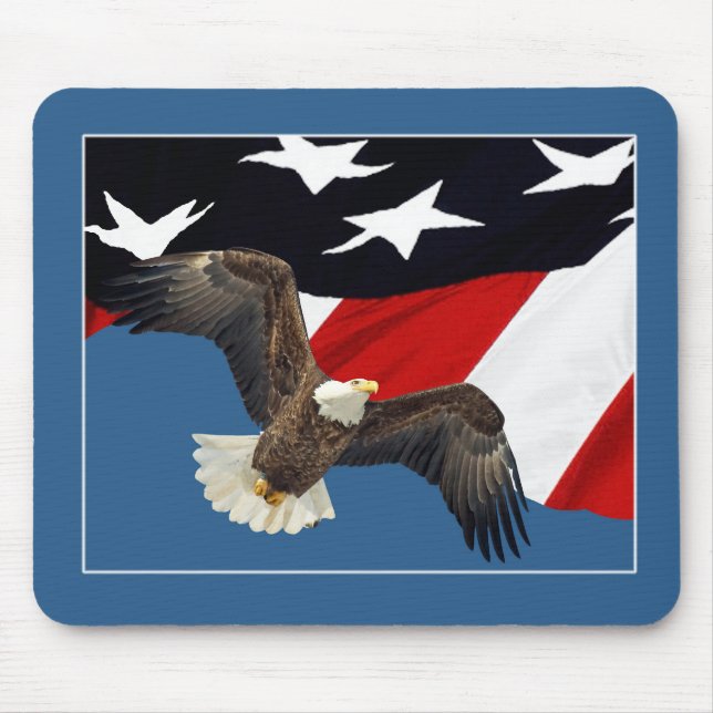 Tapis De Souris Aigle et drapeau (Devant)