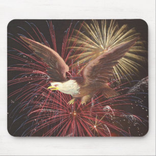Tapis De Souris Aigle et feux d'artifice