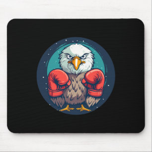 Tapis De Souris Aigle Gras Avec Gants De Boxe Pour Un État Puissan