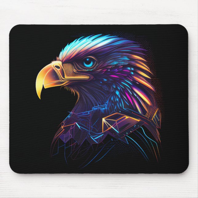 Tapis De Souris Aigle noir futuriste (Devant)