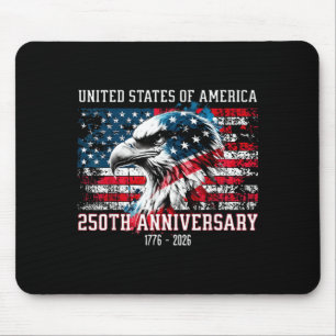Tapis De Souris Aigle Patriotique Drapeau Américain 250e Anniversa