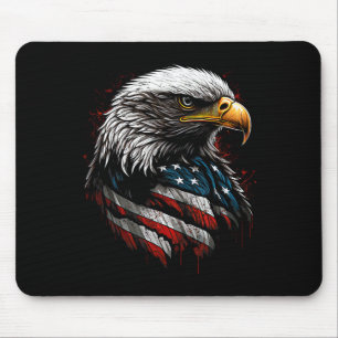 Tapis De Souris Aigle Patriotique Drapeau Américain Usa 4 Juillet