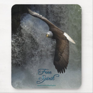 Tapis De Souris Aigle volant et chute d'eau Mousepad