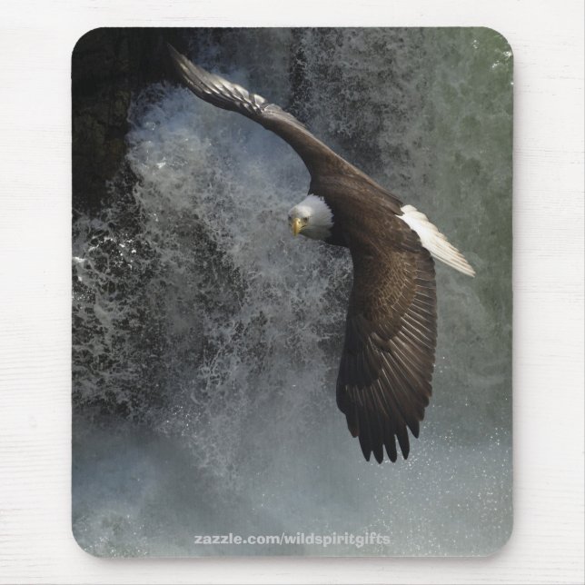 Tapis De Souris Aigle volant et chute d'eau Mousepad (Devant)