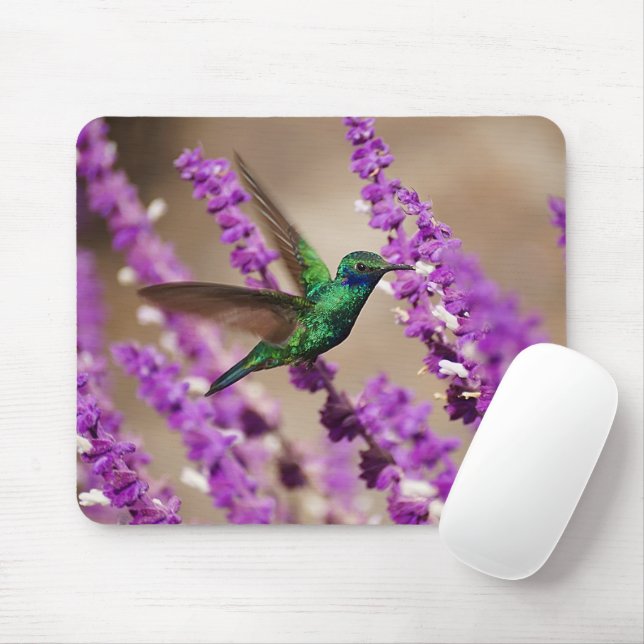 Tapis De Souris Ailes de colibri de Violet-oreilles de (Avec souris)