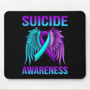 Tapis De Souris Ailes de sensibilisation au suicide mignonnes et h