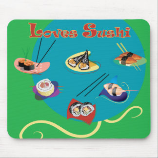 Tapis De Souris Aime des sushi