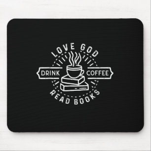 Tapis De Souris Aime Dieu Bois du Café Lis des Livres Amoureux Vin