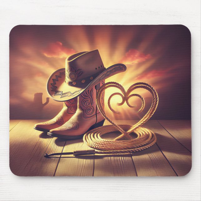 Tapis De Souris Aimer la voie Cowboy (Devant)
