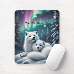 Tapis De Souris Aimer Les Renards De L'Arctique Lumières Du Nord F
