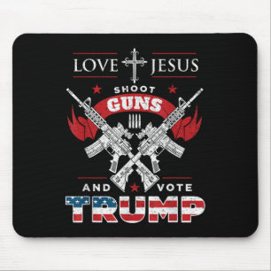Tapis De Souris Aimez Jésus. Fusillade. Et Vote du drapeau Trump 2