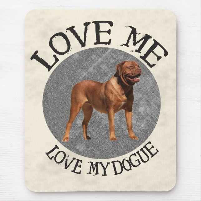Tapis De Souris Aimez-moi, aimez mon Dogue (Devant)