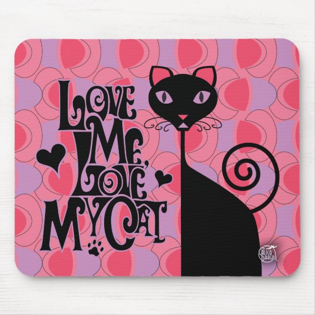 Tapis De Souris Aimez mon mousepad de chat (Devant)