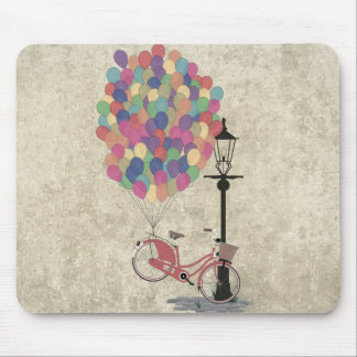Tapis De Souris Aimez monter mon vélo avec des ballons même si il