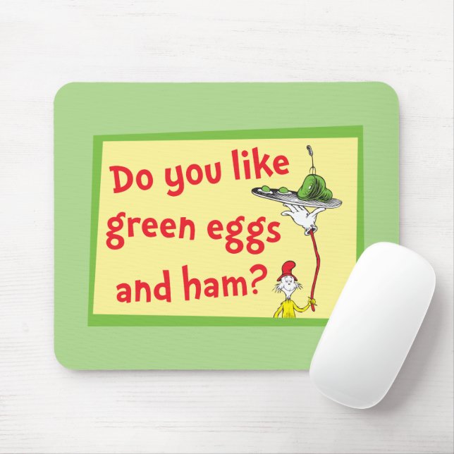 Tapis De Souris Aimez-vous les œufs verts et le jambon ? (Avec souris)
