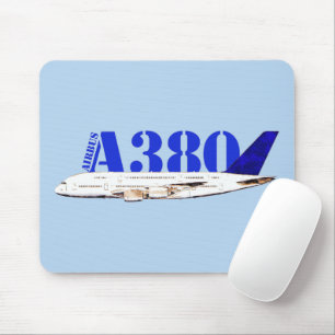 Tapis De Souris Airbus A380 Dessin d'aquarelle d'avion