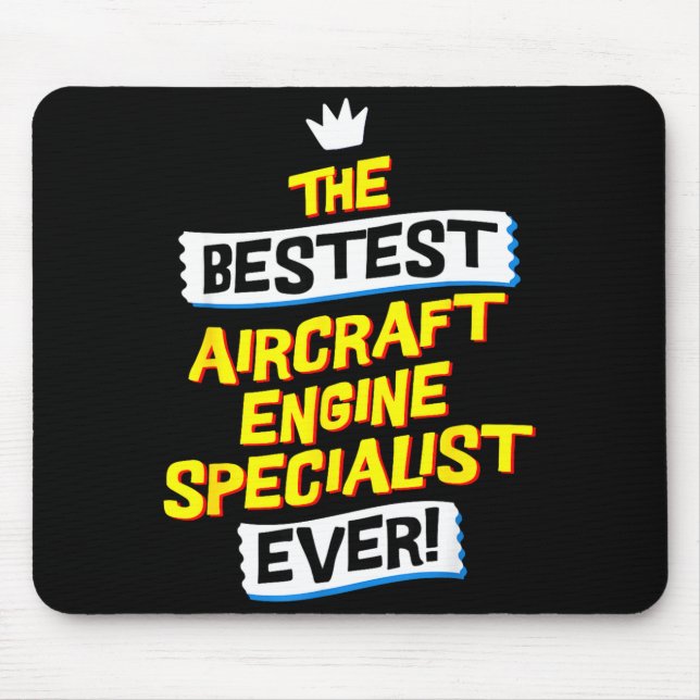 Tapis De Souris Aircraft Engine Specialist, Funny Job Occupation  (Devant)