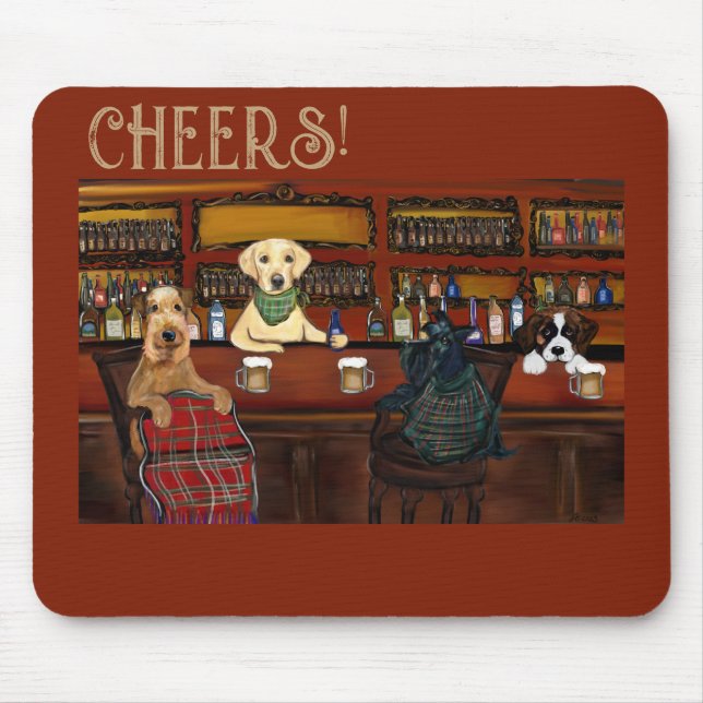 TAPIS DE SOURIS AIREDALE TERRIER & AMIS (Devant)