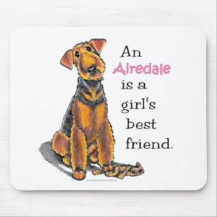 Tapis De Souris Airedale Terrier Girls Meilleur Ami
