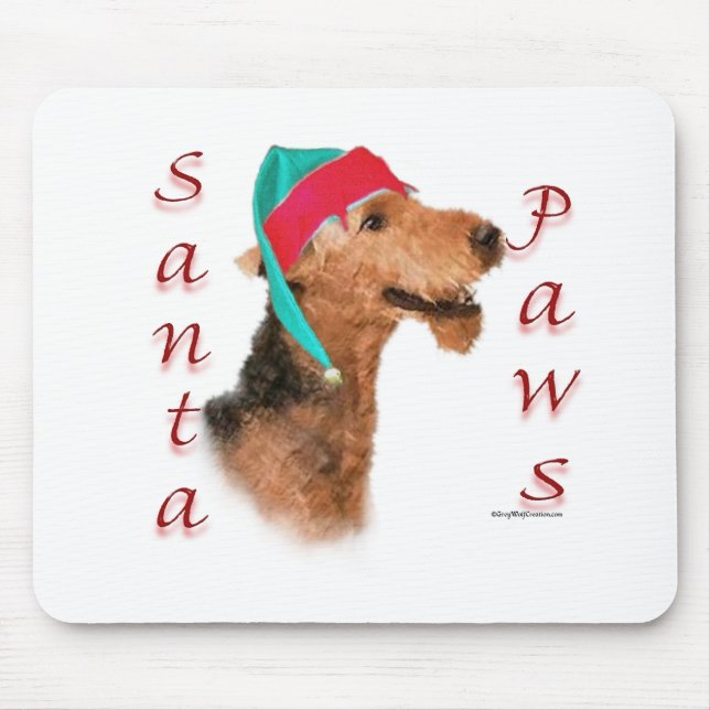 Tapis De Souris Airedale Terrier Père Noël Paws (Devant)