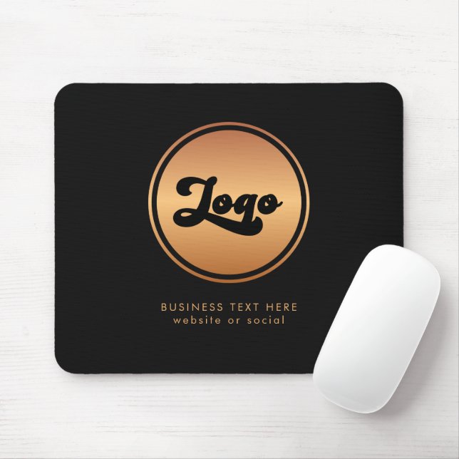 Tapis De Souris Ajouter Gold Business Company Logo & Text Professi (Avec souris)