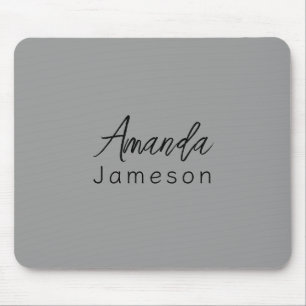 Tapis De Souris Ajouter le nom complet Monogramme minimal simple s