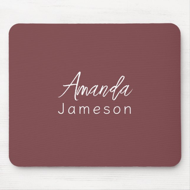 Tapis De Souris Ajouter le nom complet Simple Minimal Monogramme R (Devant)