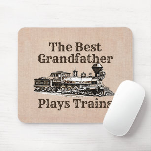 Tapis De Souris Ajouter le nom Plages Train à vapeur Grand-père gr