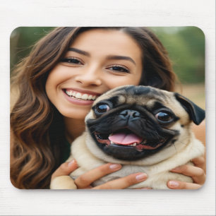 Tapis De Souris Ajouter une photo de Pug Personnaliser Personnalis