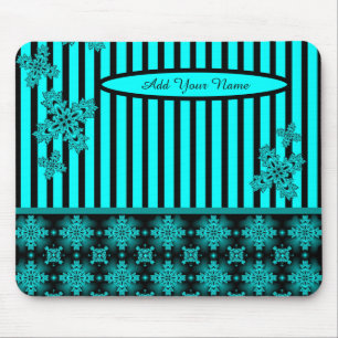 Tapis De Souris Ajouter votre nom, Fleurs Artdeco en style rétro