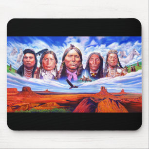 Tapis De Souris Ajouter votre texte Native Americans Indian Chiefs