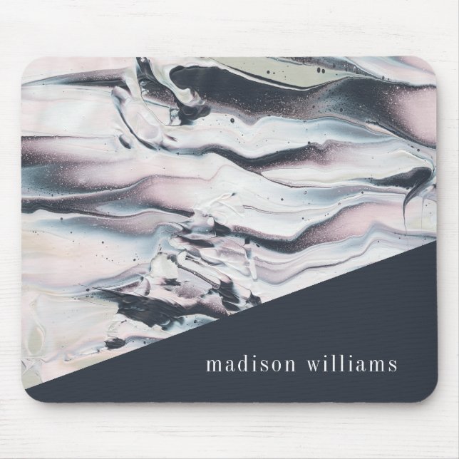 Tapis De Souris Ajoutez votre culture | de marbrure nommée de V (Devant)