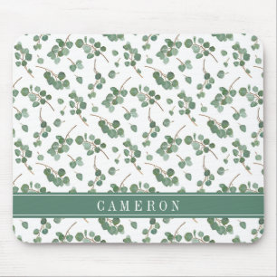 Tapis De Souris Ajoutez votre dollar en argent d'eucalyptus nommé