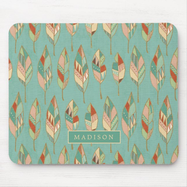 Tapis De Souris Ajoutez votre motif nommé de plume d'aquarelle de (Devant)