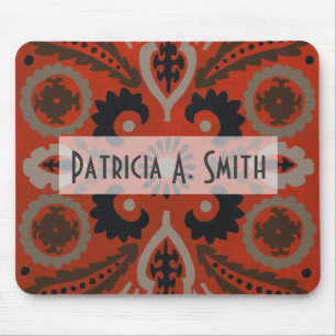Tapis De Souris Ajoutez votre nom   Cinnabar Suzani II